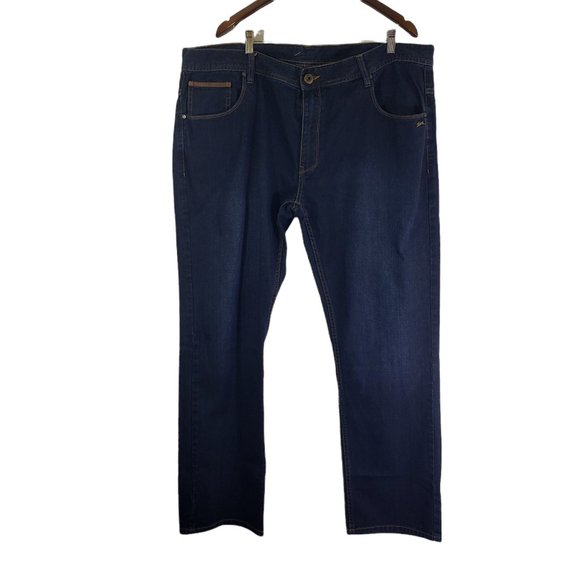 A. TIZIANO Men's Size 44 Blue Solid Straight Leg Jeans EUC - Picture 1 of 8